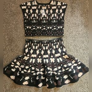 Express 2 Piece Sweater Dress Set in Black and Cream